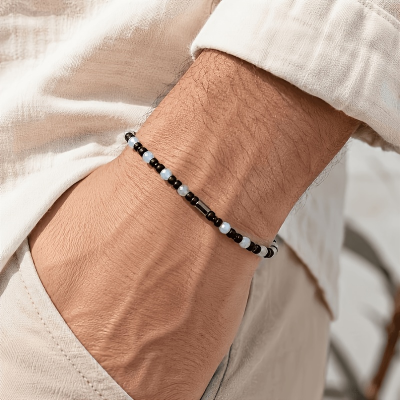 2pc Unisex Double-Layer Stackable Beaded Bracelets